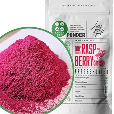 Abbildung von Himbeerpulver Gefriergetrocknet Roh Fruchtpulver Himbeere Freeze Dried Fruit Raspberry Powder Himbeeren Smoothie Bowl Pulver Himbeer fur Gefriergetrocknete Früchte Zingy