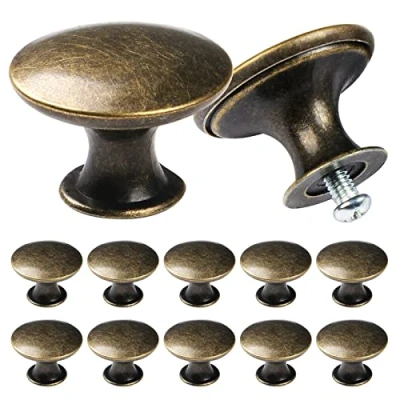 Abbildung von TsunNee 12 STÜCKE Vintage Schrankknöpfe, schicke Schubladenknöpfe, antike Messing Küchenschrankgriffe, 30mm runde Möbeltürknöpfe, Bronze