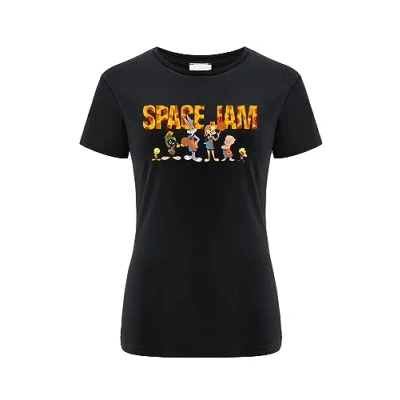 Abbildung von ERT GROUP Women&#039;s 2 T Shirt, Space Jam 006 Black, XXS