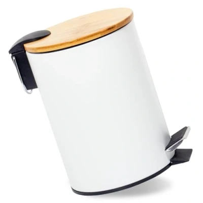 Abbildung von GREELUE 3L Kosmetikeimer Metall, Badezimmer Mülleimer mit deckel, Bad Absenkautomatik (Soft Close) (Weiß 3L)
