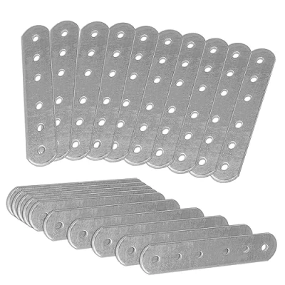 Abbildung von OMIDEAS 20 x Verbindungsplatten (100 16 1.5) Holzverbinder Stahlverbinder Lochplatte Lochblech Flachverbinder, Silber Verzinkt