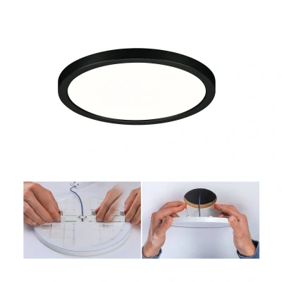 Abbildung von Paulmann 79963 LED Panel Einbaupanel Areo IP44 175mm rund incl. 1x13 W Warmweiß Schwarz Kunststoff Beleuchtungssystem 4000 K