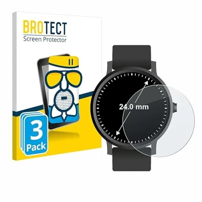 Abbildung von BROTECT Entspiegelungs Schutzglas für Armbanduhren (Kreisrund, ø: 24 mm) (3 Stück) Schutz Folie Glas Matt [Extrem Kratzfest 9H, Anti Reflex]