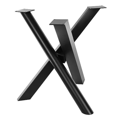 Abbildung von Tischgestell Spider Design Kreuzgestell Schwerlast massiv Tischkufen Stahl Tischbeine Metall DIY (Schwarz)