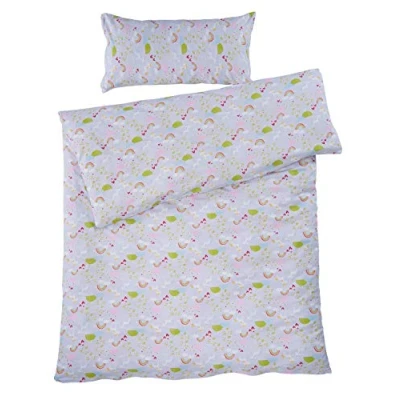 Abbildung von Bio Kinderbettwäsche 100% Baumwolle (kbA) GOTS zertifiziert, Einhörner, 100 x 135 cm / 40 60 cm, Perkal Stoff