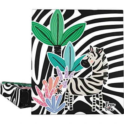 Abbildung von Grafoplás 88172640. Ringbuch A4, 4 Ringe gemischt, 40 mm, weiche Laminierung, Anti Fingerabdruck, Kollektion Free Life, Zebra, bunt