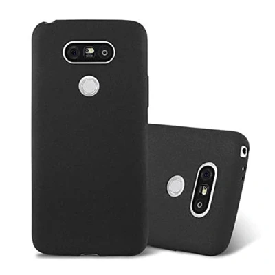 Abbildung von Cadorabo Hülle kompatibel mit LG G5 Schutzhülle TPU Silikon Case Frost Design Slim Kratzfest Weiche Gummi Rundumschutz für in Schwarz
