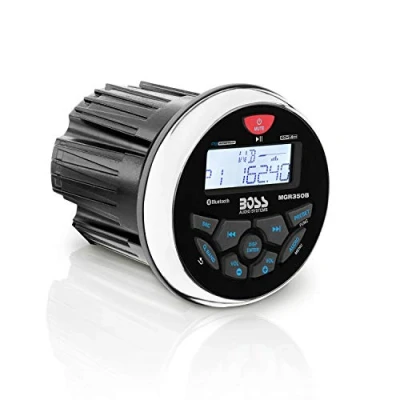 Abbildung von Boss Audio Systems MGR350B Marine Stereo Messgerätempfänger für Boote Bluetooth Haupteinheit, kein CD DVD Player, integrierter 4 Kanal Verstärker, wetterfest, USB, USB Aufladung