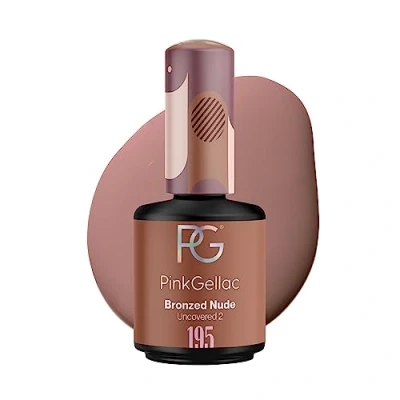 Abbildung von Pink Gellac UV Gel Nagellack 195 Bronzed Nude 15 ml Lack Braun Lang Anhaltend Polish Nägel in Salonqualität Nails Lampe Made Holland