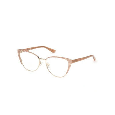Abbildung von Guess Damen GU50121 059 Rahmen von BRILLEN Metall Beige Cat Eye Normal