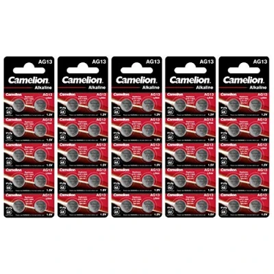Abbildung von Camelion 12001013B50 Plus Alkaline Knopfzelle (AG13, LR44, LR1154, 357, 50er Pack, Blister)