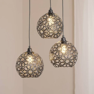 Abbildung von Aufhängung 3 Lichter Treppe Alessi D65cm Metall Schwarz Menzzo