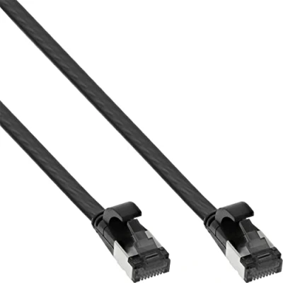 Abbildung von InLine® Patchkabel flach, U/FTP, Cat.8.1, TPE halogenfrei, schwarz, 5m