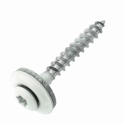 Abbildung von Spenglerschrauben Edelstahl A2 mit EPDM Dichtscheibe 15 mm 4,5 x 40 weiß RAL 9010 TX20, 100 Stück