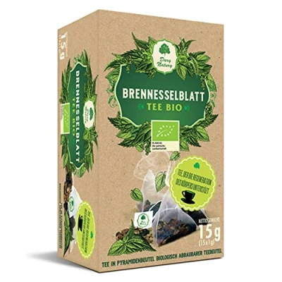 Abbildung von Brennnessel Tee Pyramiden Bio (15x1g) Brennnesselblätter Teebeutel Biologisch abbaubarer Gesundheitstee ökologischer Anbau Körper Regeneration