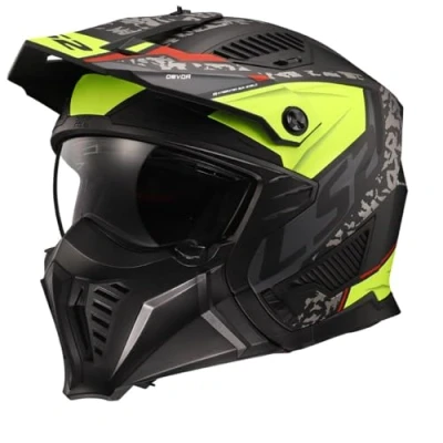 Abbildung von LS2 OF606 Drifter Devor Matt Black/Hi Vis Yellow 2XL Jethelm