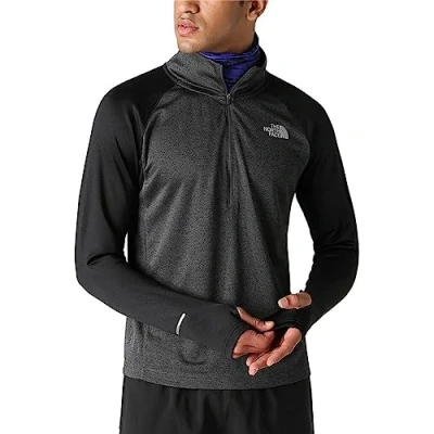 Abbildung von The North Face ZIP RUN Langarmshirt, Herren, Größe: XL, Tnf black asphalt grey