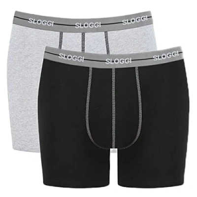 Abbildung von Sloggi 2ER Packstart C2P BOX Panties, Herren, Größe: Large, Schwarz grau