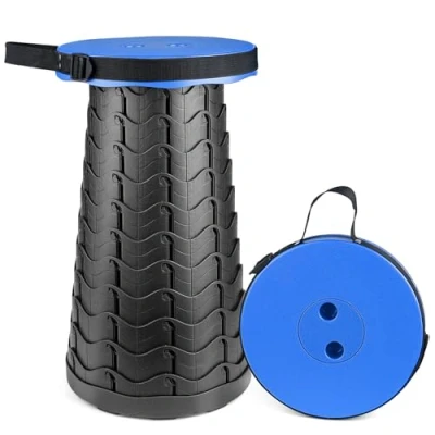 Abbildung von Tragbarer Teleskophocker, einziehbarer Klapphocker für Camping, Garten, Angeln, Wandern, Reisen, Grillen, verstellbare Klapphocker, maximale Traglast 180 kg