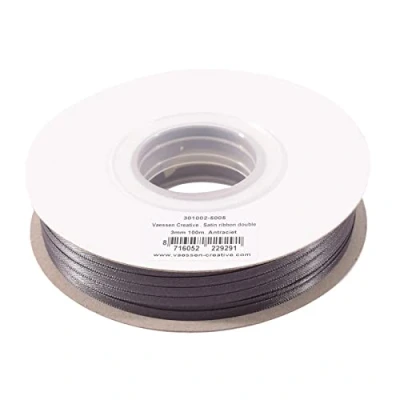Abbildung von Vaessen Creative Satinband 3mmx100m Anthrazit