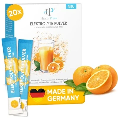 Abbildung von Health Press Getränkepulver zur Elektrolyt &amp; Flüssigkeitszufuhr Pulver, 20 er
