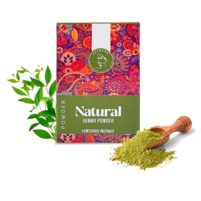 Abbildung von AATMANA Henna Powder pulver Lawsonia Inermis Natural Looking Glossy Hair Strengthens &amp; Repairs Damage Men And Women Color 100 Grams