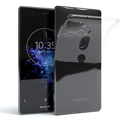 Abbildung von EAZY CASE Hülle kompatibel mit Sony Xperia XZ2 Premium Schutzhülle Silikon, Ultra dünn, Slimcover, Handyhülle, Silikonhülle, Backcover, Durchsichtig, Klar Transparent