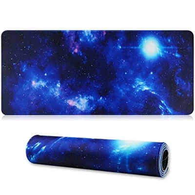 Abbildung von Jahosin Großes Gaming Mauspad mit genähten Kanten,[70x30cm] Erweitertes Rutschfester Naturkautschukbasis für Gamer/Desktop/Büro/Home 70x30 Bluespace04