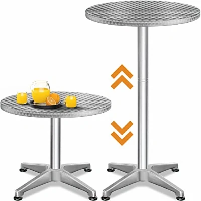 Abbildung von Casaria Stehtisch (1 St), Stabil Höhenverstellbar 70 cm / 115 Hoch Alu Rund Ø60cm Wetterfest