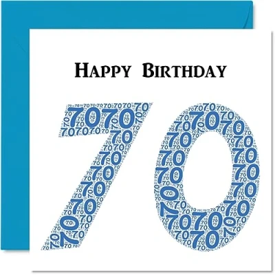 Abbildung von Lustige Geburtstagskarte zum 70. Geburtstag für Männer Shapecloud Happy Birthday Karte Vater, Mutter, Großvater, Oma, Onkel, Tante, 145 mm x Grußkarten,