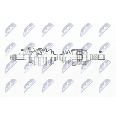 Abbildung von NTY NPW MZ 070 Antriebswelle Vorderachse rechts 580 Schaltgetriebe MAZDA: B Serie Pickup, FORD: Ranger Mk2