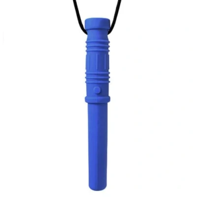 Abbildung von ARK Kauhalskette Lichtschwert Kauhilfe für Kinder &amp; Erwachsene Silikon Kette orale Stimulation Star Wars Design BPA frei in 3 Härtegraden Farben 10 cm (dunkelblau, weich)