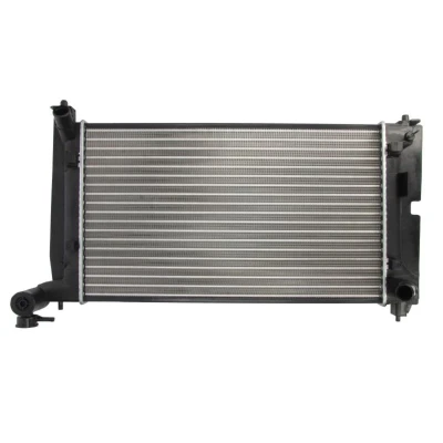Abbildung von THERMOTEC D72023TT Kühler, Motorkühlung Aluminium 600 353 16 Schaltgetriebe Kühlrippen mechanisch gefügt TOYOTA: Corolla IX Schrägheck, Verso