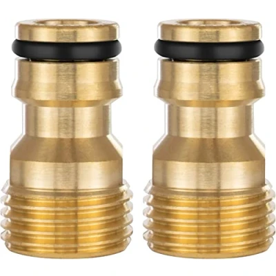 Abbildung von Poppstar 2er Set Wasserhahn Adapter mit 1/2 Zoll Außengewinde und Steckkupplung für Gartenschlauch (kompatibel Gardena Stecksystem)