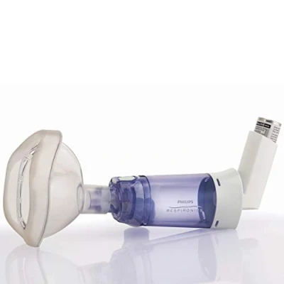 Abbildung von Inhalationskammer mit Ventil, Optichamber Diamond Respironics, Philips