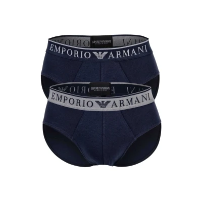 Abbildung von Emporio Armani 2ER PACK Endurance LOGO Slip, Herren, Größe: Large, Marine