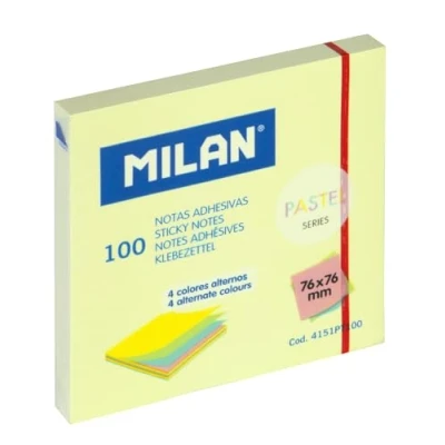 Abbildung von Block 100 Haftnotizen abwechselnd Farben 76 x mm, Pastel MILAN, 4151PT100