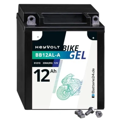 Abbildung von HeyVolt GEL Motorradbatterie 12V 12Ah YB12AL A A2 GB12AL 51213