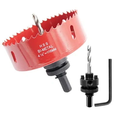 Abbildung von Lochsäge 105mm, LAIWEI Schwerlast Dorn lochbohrer, 4341 Bohrer, Lochfräser zum Bohren von Löchern in Holz, Aluminium, PVC und anderen Materialien, Bohrwerkzeuge