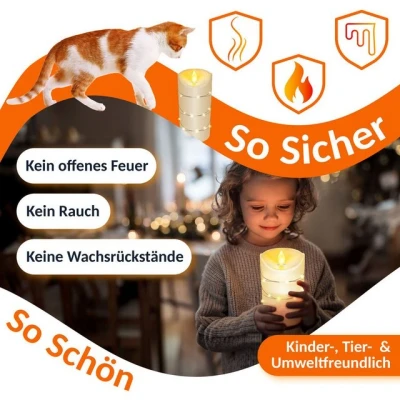 Abbildung von KESSER LED Kerze, Kerzen Set Flammenlose Kerze mit Fernbedienung Timerfunktion
