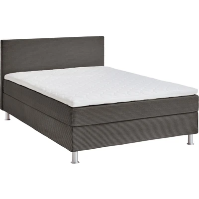 Abbildung von ATLANTIC home collection Boxbett inklusive Rost und Federkernmatratze, Polyurethan, Dunkelgrau, 140 x 200 cm