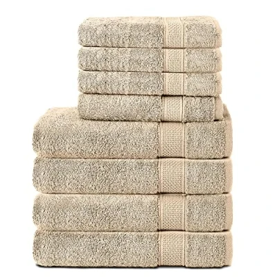 Abbildung von Komfortec Handtuch Set 100% Baumwolle, 4 Badetücher 70x140 und Handtücher 50x100 cm, Frottee (Packung, 8 St), Badehandtuch &amp; XXL Saunatuch, Weich, Towel, Groß