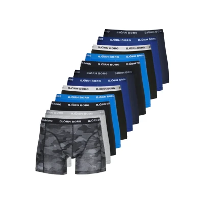 Abbildung von Björn Borg Solid Sammy 12 PACK Panties, Herren, Größe: Medium, Black/dark blue/mottled grey