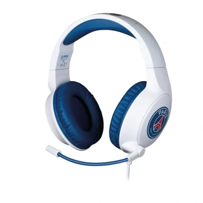 Abbildung von Konix PSG Kabelgebundenes Gaming Headset für PC, PS4, PS5, Switch, Xbox One und Series XS 45 Mikrofon Kabel 1,5 m 3,5 mm Klinkenstecker Weiß Blau