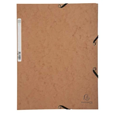 Abbildung von Exacompta 55524E Sammelmappe (Manila Karton, Gummizug, 3 Klappen, 400g, DIN A4) tabak, 1 Stück