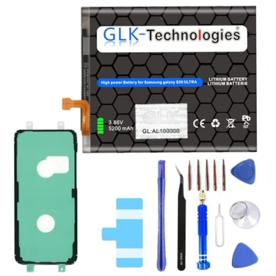Abbildung von High Power Ersatzakku kompatibel mit Samsung Galaxy S20 Ultra SM G988B GLK Technologies Battery accu 5200mAh Akku inkl. Profi Werkzeug Set Kit NUE (S20 Set)