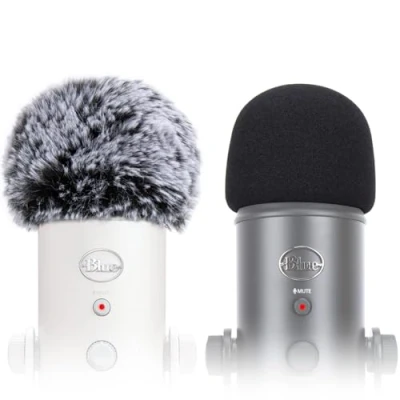 Abbildung von SUNMON Blue Yeti Pop Filter, Mikrofonabdeckungen Schaumstoff und Mic Furry Foam, Filter für Pro USB Kondensatormikrofon, Innen Außenbereich,