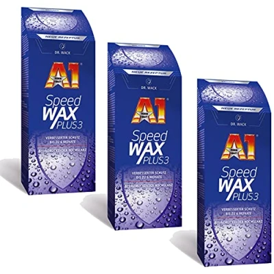 Abbildung von ILODA 3X 500ml Dr. Wack A1 Speed Wax Plus 3, Auto Hartwachs, Wachs, Lackschutz, Lackversiegelung, Carnauba Wachs mit extrem langanhaltenden Wasser Abperl Effekt für alle Lacke