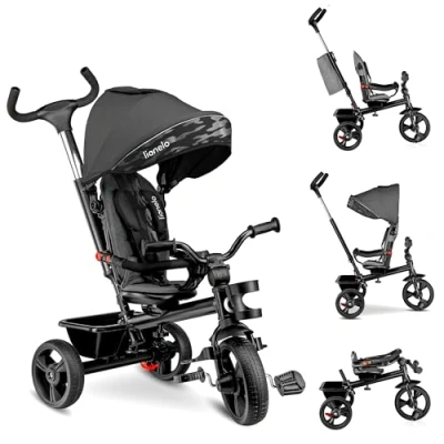 Abbildung von lionelo Dreirad Kinderwagen HAARI, Elternlenkung, Zusammenklappbar, Tasche /von 18 Monaten bis 5 Jahren