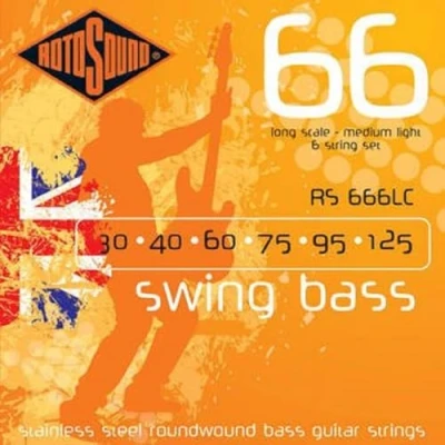 Abbildung von Rotosound Saiten für E Bass Swing 66 Stainless Sets 6 STR. RS666LC Medium Light 30 125